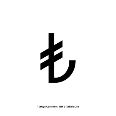 Turkey officially the Republic of Turkiye Currency Symbol, Turkish Lira Icon, TRY Sign. Vector Illustration