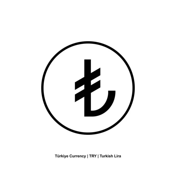 Turkey Officially Republic Turkiye Currency Symbol Turkish Lira Icon Try — Διανυσματικό Αρχείο