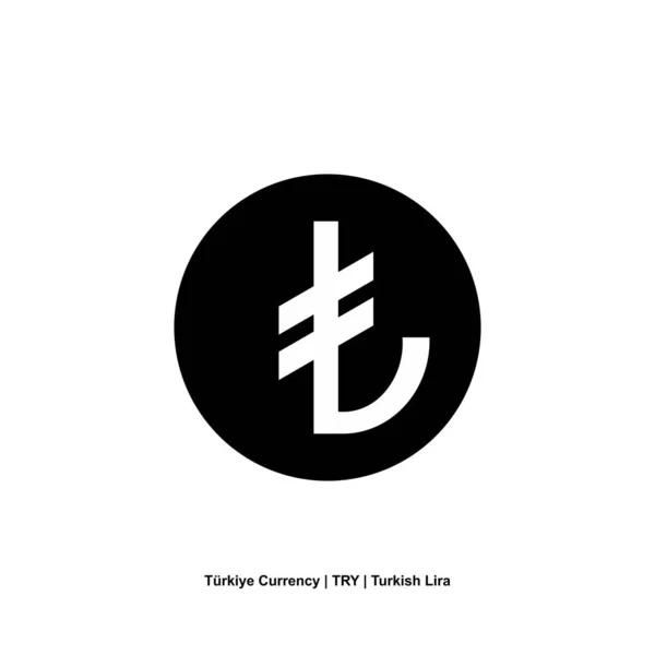 Turkey Officially Republic Turkiye Currency Symbol Turkish Lira Icon Try — Διανυσματικό Αρχείο