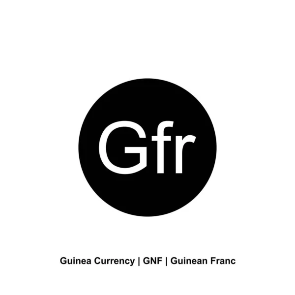 Gine Cumhuriyeti Para Birimi Sembolü Gine Frangı Simgesi Gnf Işareti — Stok Vektör