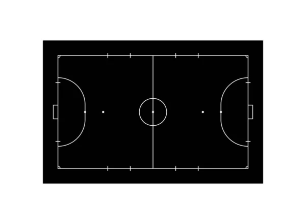 Campo Calcetto Calcio Indoor Layout Illustrazione Pittogramma Infografica Sfondo Elemento — Vettoriale Stock