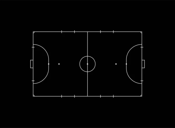 Cour Futsal Aménagement Terrain Football Intérieur Pour Illustration Pictogramme Infographie — Image vectorielle