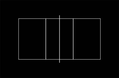 Voleybol sahasının planı. Vektör İllüstrasyonu