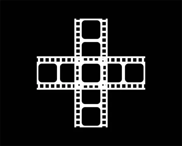 Silhouette Des Filmstreifens Für Kunstillustration Filmplakate Apps Website Piktogramm Oder — Stockvektor