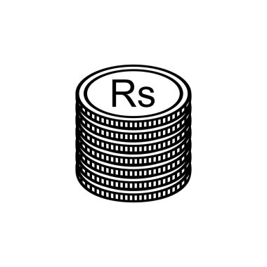 Sri Lanka Para Birimi Sembolü (Çoğul) İngilizce, Sri Lanka Rupee Simgesi, LKR İşareti. Vektör İllüstrasyonu