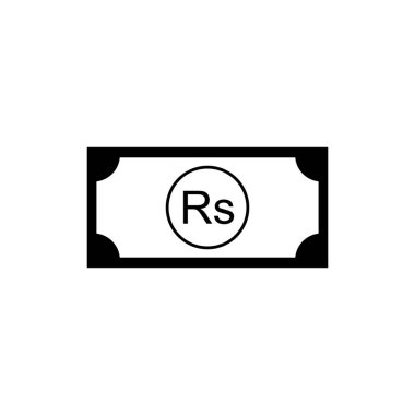 Sri Lanka Para Birimi Sembolü (Çoğul) İngilizce, Sri Lanka Rupee Simgesi, LKR İşareti. Vektör İllüstrasyonu