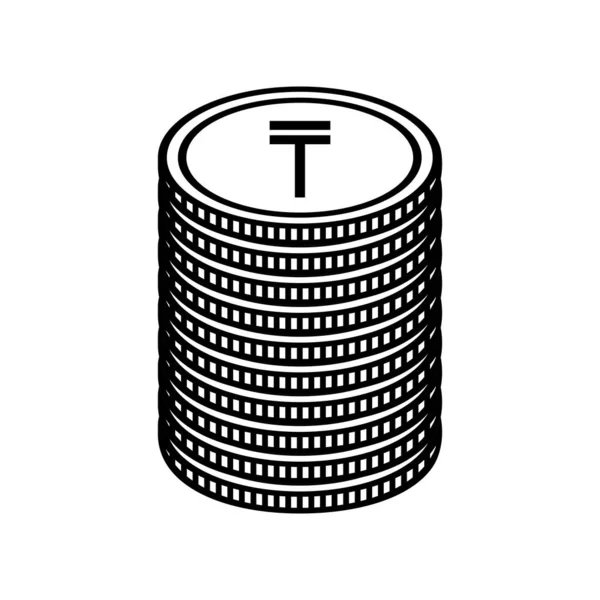 Kazachstán Měnový Symbol Kazachstán Tenge Ikona Kzt Znamení Vektorová Ilustrace — Stockový vektor