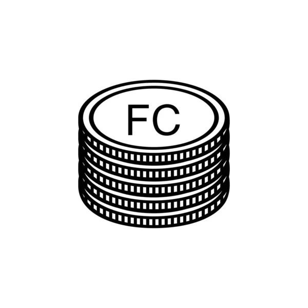 Demokratiska Republiken Kongo Valutasymbol Kongolesisk Franc Ikon Cdf Tecken Vektor — Stock vektor