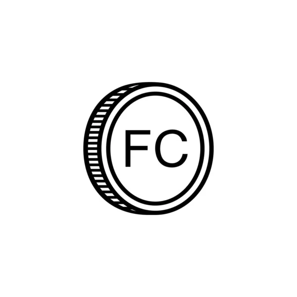 Демократична Республіка Конго Символ Валюти Конго Конголезький Франц Ікон Символ — стоковий вектор