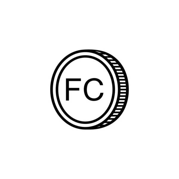 Λαϊκή Δημοκρατία Του Κονγκό Νόμισμα Σύμβολο Κονγκό Franc Icon Cdf — Διανυσματικό Αρχείο