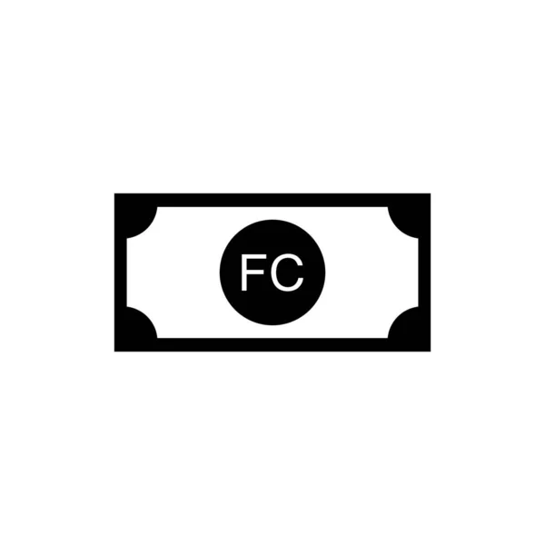 刚果民主共和国货币符号 刚果法郎 Cdf签名 病媒图解 — 图库矢量图片