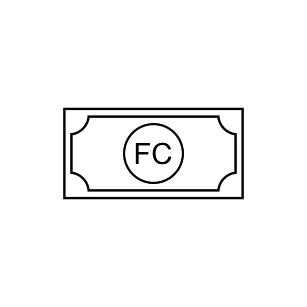 Демократична Республіка Конго Символ Валюти Конго Конголезький Франц Ікон Символ — стоковий вектор