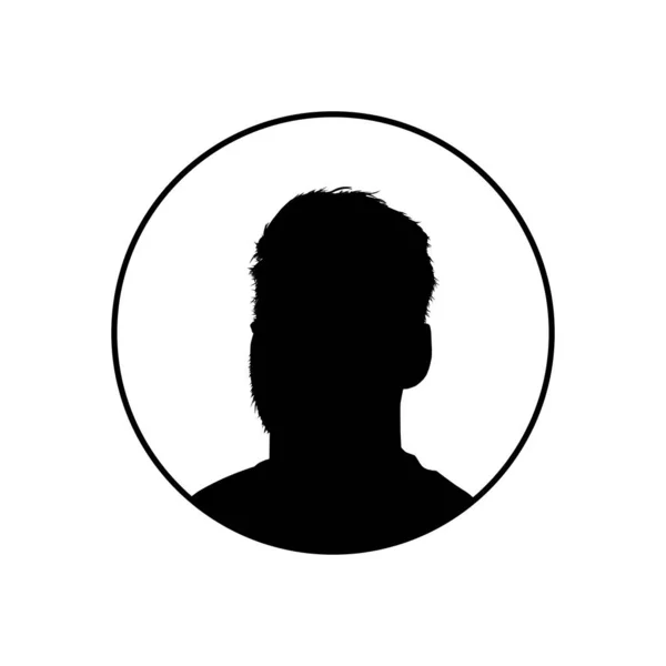 Silueta Portrétu Člověka Nebo Guy Pro Profilové Obrázky Aplikace Webové — Stockový vektor