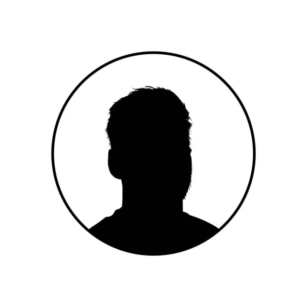 Silhouette Portrait Man Guy Profile Picture Apps Website Graphic Design — Stock Vector