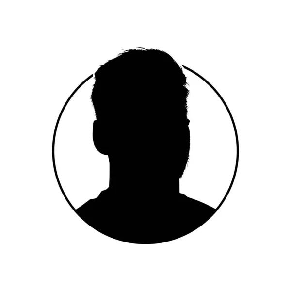 Silhouette Portrait Man Guy Profile Picture Apps Website Graphic Design — стоковий вектор