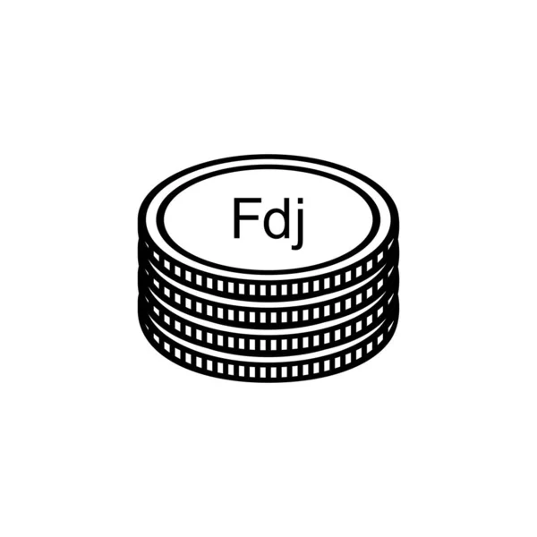 Djibouti Valutasymbolen Djiboutian Franc Ikon Djf Tecken Vektor Illustration — Stock vektor