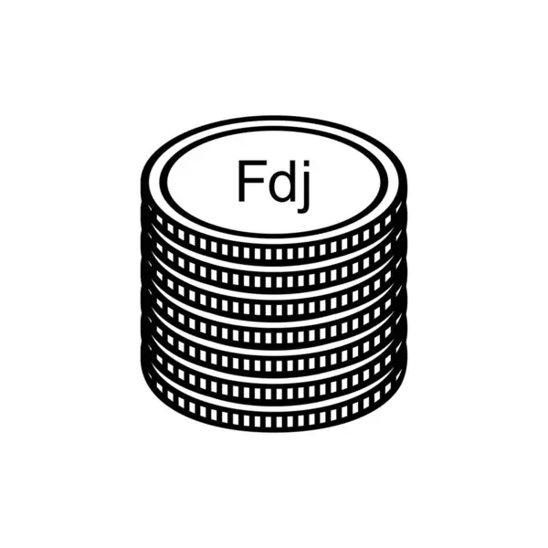 Djibouti Valutasymbolen Djiboutian Franc Ikon Djf Tecken Vektor Illustration — Stock vektor