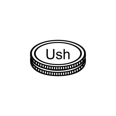 Uganda Para Birimi Sembolü, Ugandalı Şilin Simgesi, UGX İşareti. Vektör İllüstrasyonu