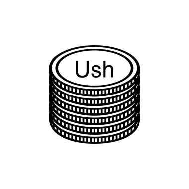 Uganda Para Birimi Sembolü, Ugandalı Şilin Simgesi, UGX İşareti. Vektör İllüstrasyonu