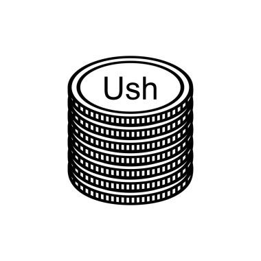 Uganda Para Birimi Sembolü, Ugandalı Şilin Simgesi, UGX İşareti. Vektör İllüstrasyonu