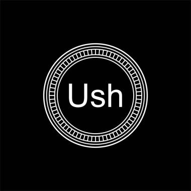 Uganda Para Birimi Sembolü, Ugandalı Şilin Simgesi, UGX İşareti. Vektör İllüstrasyonu