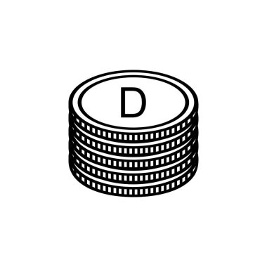 Gambiya Para Birimi Sembolü, Gambiya Dalasi Simgesi, GMD İşareti. Vektör İllüstrasyonu