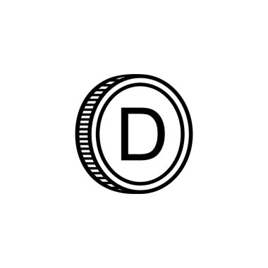 Gambiya Para Birimi Sembolü, Gambiya Dalasi Simgesi, GMD İşareti. Vektör İllüstrasyonu