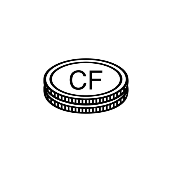Κομορών Σύμβολο Νομίσματος Φράγκο Κομορών Εικονίδιο Kmf Σημάδι Εικονογράφηση Διανύσματος — Διανυσματικό Αρχείο