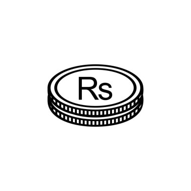 Mauritius Para Birimi Sembolü, Mauritian Rupee Simgesi, MUR işareti. Vektör İllüstrasyonu
