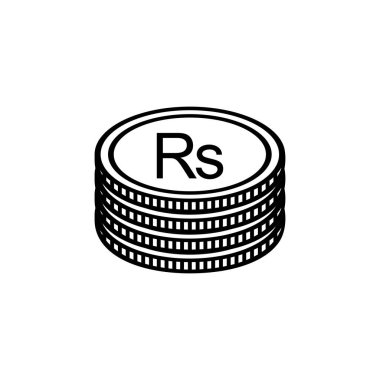 Mauritius Para Birimi Sembolü, Mauritian Rupee Simgesi, MUR işareti. Vektör İllüstrasyonu