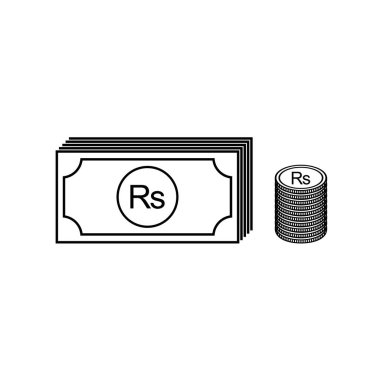 Mauritius Para Birimi Sembolü, Mauritian Rupee Simgesi, MUR işareti. Vektör İllüstrasyonu