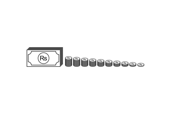 Mauricijský Symbol Měny Mauricijská Rupie Ikona Znamení Mur Vektorová Ilustrace — Stockový vektor