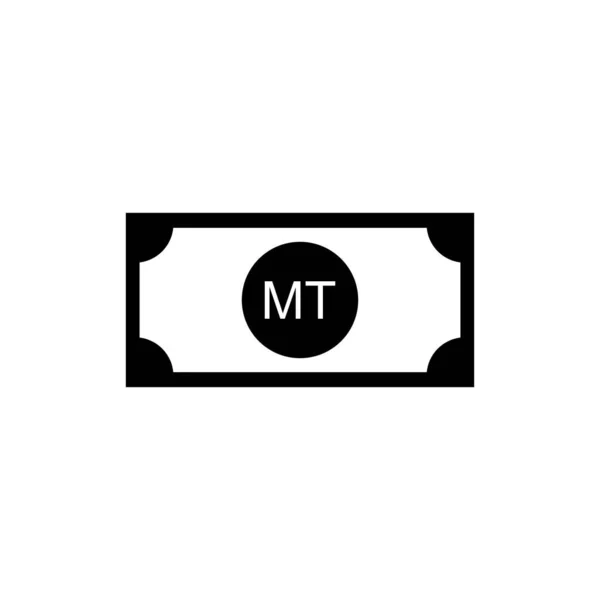Moçambique Moeda Símbolo Ícone Metical Moçambicano Sinal Mzn Ilustração Vetorial — Vetor de Stock