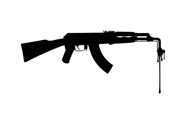 Olvadó Fegyver Sziluett Művészet Illusztráció Szimbolizmus Nincs Háború Háborúellenes Béke — Stock Vector