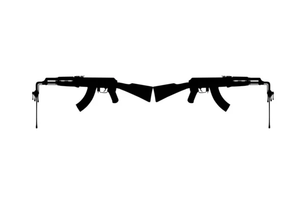 Melting Weapon Silhouette Art Illustration Symbolism War War Peace War — Vettoriale Stock