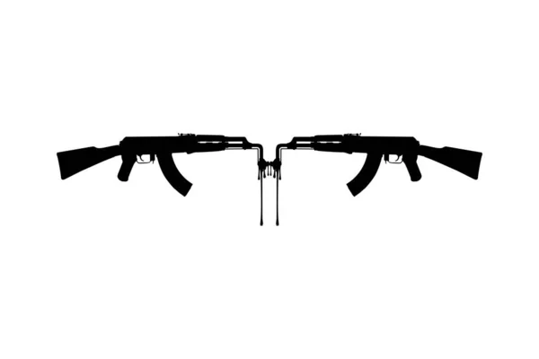 2014 Melting Weapon Silhouette Art Illustration Symbolism War War Peace — 스톡 벡터