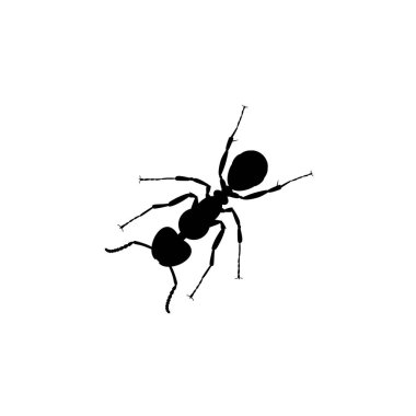 Sanat Illustration, Logo, Pictogram, Web sitesi veya Grafik Tasarım Elemanı için Ant Silhouette. Vektör İllüstrasyonu