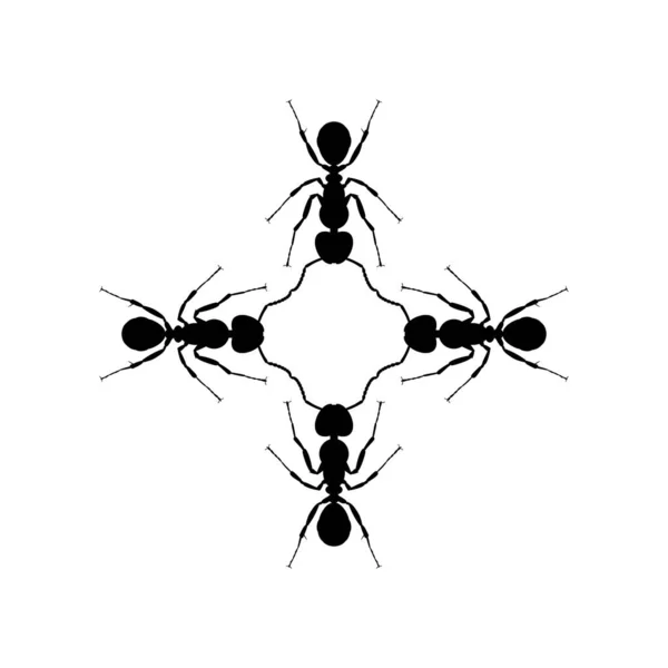 Kolonia Sylwetki Mrówki Ilustracji Sztuki Logo Piktogramu Strony Internetowej Lub — Wektor stockowy