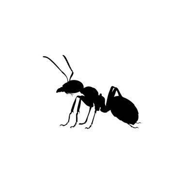 Sanat Illustration, Logo, Pictogram, Web sitesi veya Grafik Tasarım Elemanı için Ant Silhouette. Vektör İllüstrasyonu