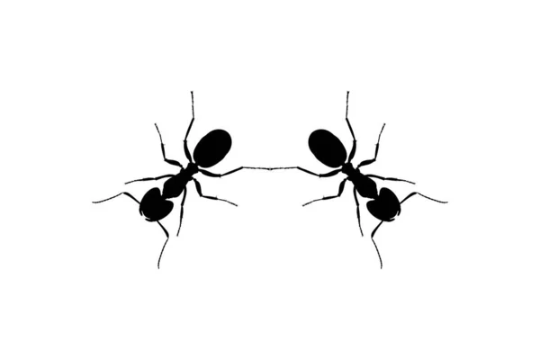 Paar Der Ameisensilhouette Für Kunstillustration Logo Piktogramm Website Oder Grafik — Stockvektor