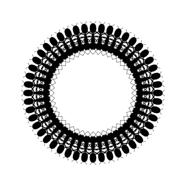 Colony Ant Silhouette Circle Shape Composition Art Illustration Logo Pictogram — Διανυσματικό Αρχείο