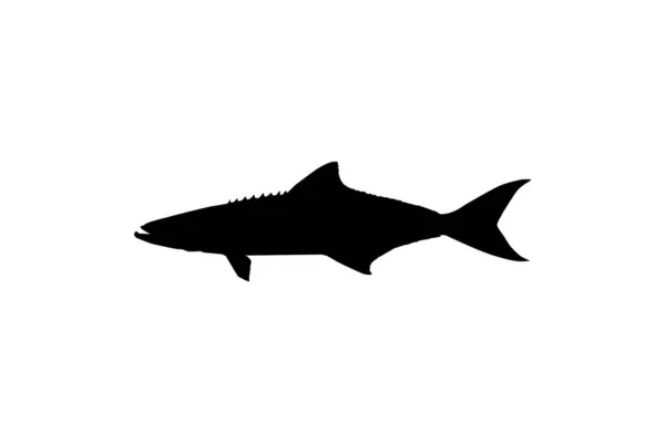 Cobia Fish Silhouette Auch Bekannt Als Schwarzer Eisvogel Schwarzer Lachs — Stockvektor