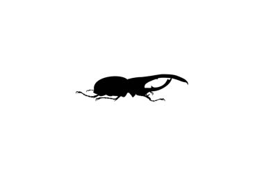 Horn Beetle veya Oryctes Rhinoceros, Dynastinae 'nin silueti Art Illustration, Logo, Pictogram, Website, Apps veya Grafik Tasarım Elementi için kullanılabilir. Vektör İllüstrasyonu