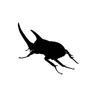 Horn Beetle veya Oryctes Rhinoceros, Dynastinae 'nin silueti Art Illustration, Logo, Pictogram, Website, Apps veya Grafik Tasarım Elementi için kullanılabilir. Vektör İllüstrasyonu
