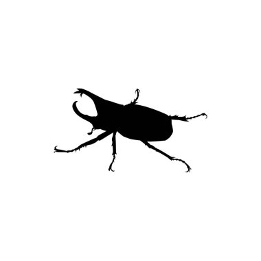 Horn Beetle veya Oryctes Rhinoceros, Dynastinae 'nin silueti Art Illustration, Logo, Pictogram, Website, Apps veya Grafik Tasarım Elementi için kullanılabilir. Vektör İllüstrasyonu