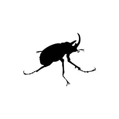 Horn Beetle veya Oryctes Rhinoceros, Dynastinae 'nin silueti Art Illustration, Logo, Pictogram, Website, Apps veya Grafik Tasarım Elementi için kullanılabilir. Vektör İllüstrasyonu
