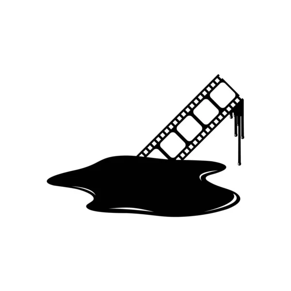 Silhouette Bloody Filmstrip Sign Movie Icon Symbol Είδος Τρόμου Thriller — Διανυσματικό Αρχείο