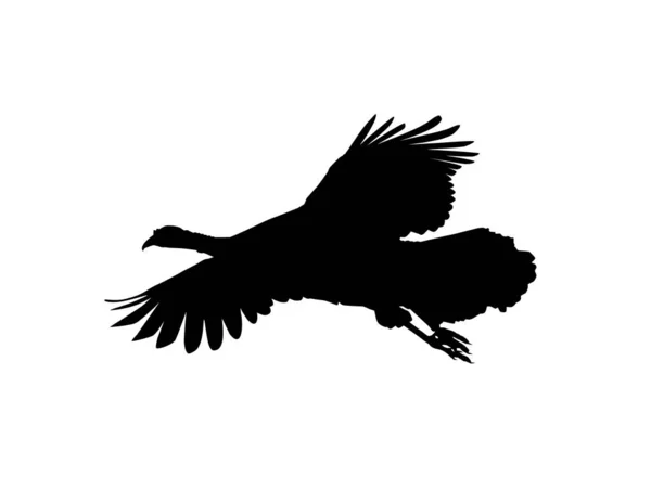 Silueta Flying Turkey Para Ilustración Arte Pictograma Elemento Diseño Gráfico — Vector de stock