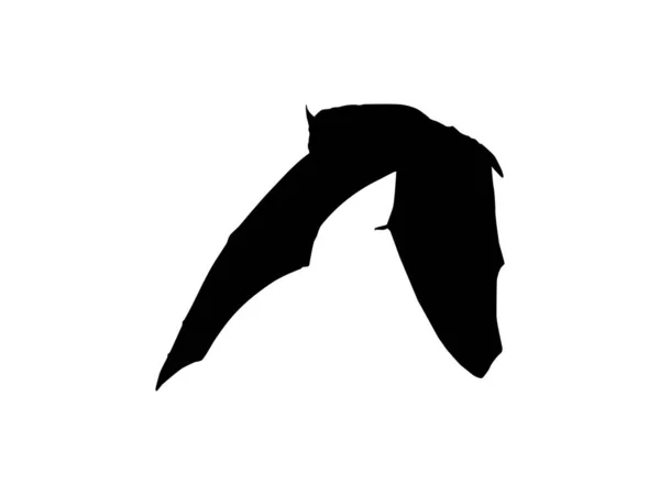 Silhouette Flying Fox Або Bat Art Illustration Icon Symbol Pictogram — стоковий вектор