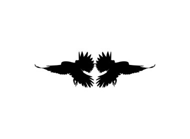 Logo, Pictogram, Web Sitesi, Sanat Resimleri veya Grafik Tasarım Elementi için Yırtıcı Kuş, Şahin veya Şahin Çifti 'nin Silueti. Vektör İllüstrasyonu 